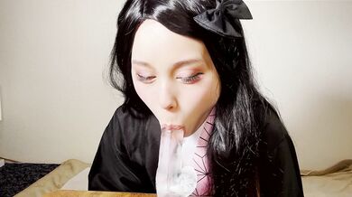 Japanese otaku girl masturbates in N*zuko costume.????hentai