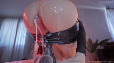 Office Lady Fucks with Monster Cock. Creampie overflow