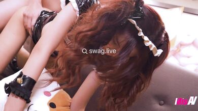 Sex with big tits girl in maid coffee | swag.live/u/alleys