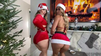 Big Dick Santa Fucks TWO PAWGS under the Tree for Christmas - Kelsi Monroe N AJ Applegate -