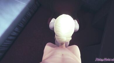 Attack on titans - POV Annie Handjob and blowjob with cumshot in her mouth and then fucked her pussy