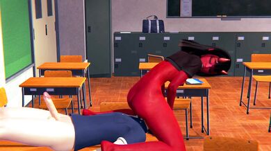 Meru succubus rimming and handjob on the desk