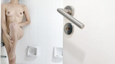 Spying my stepsister's friend masturbating in the bathroom