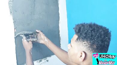 Tattooed brunette has 100% anal interracial sex during guest room makeover