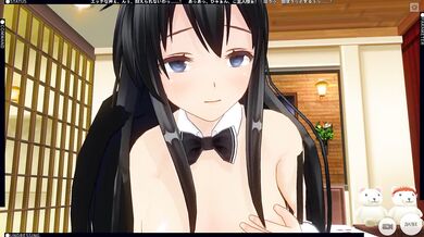 3D HENTAI Mai Sakurajima masturbates and cums loudly