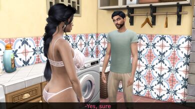 My stepmom got stuck in the washing machine! I had to save her with my big cock