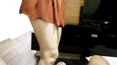 Bitch is like a bitch and obeys her owner sucking and taking cum in the ass.