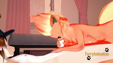 Pokemon Hentai - Flareon blowjob to dog with cum in her mouth