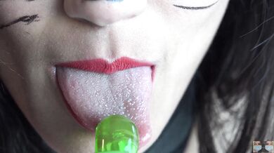 Save A Cock, Suck A Ring Pop With Viva Athena's Long Tongue