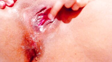 Naughty brunette, intense masturbation until cum.