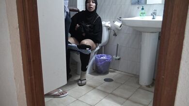 Muslim woman CAUGHT a voyeur !!! I take out my big black cock for my turkish colleague.