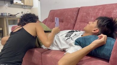 My little stepsister wakes me up with the best blowjob of my life and makes me cum in her pussy.