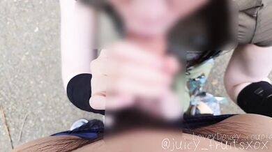 Outdoor with a tall beauty who doesn't care about hiding even if she's wearing a camouflage cosplay.