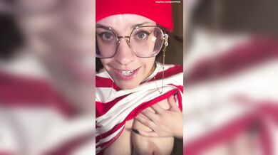 Busty brunette Waldo bounces on it after you find her lonely and feral