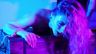 WAX PLAY BDSM - She's naked and covered in Wax