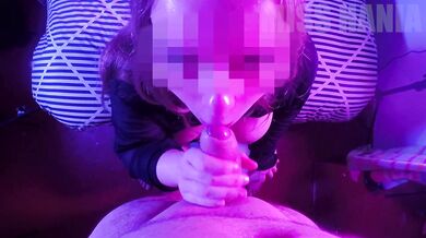 Beautiful Girl sucking a small dick to get all the cum it remains in his balls