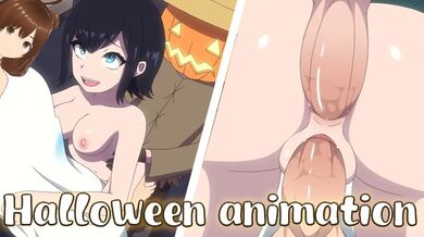 Hot gothic friend invites me costume party for double penetration (hallowen animation) - Jazziuu