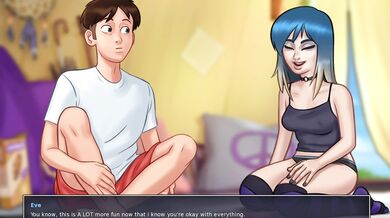 Fuck my beautiful cute Girl Friend at the Night Camp Summertime saga Eve Sex Video