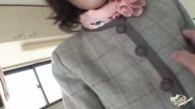 Asian brunette fucked in POV and left with a creampie