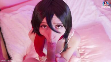 Mikasa Ackerman riding big dick and recieve a huge facial - Attack on Titan Cosplay