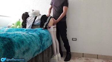 petite girl being spanked on her beautiful ass and get his cumming inside her warm pussy