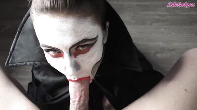 Vampire Girl Passionate Sucks Big Cock to Cum In Mouth