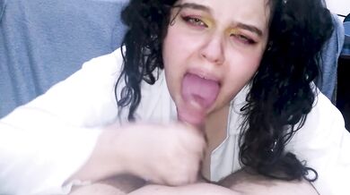 Secret room where the sluty school girl gives blowjobs to the teachers