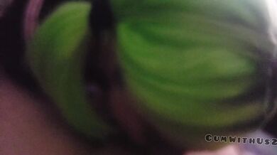 Green haired slut Stoned Daisy gets face fucked and deepthroats sloppy POV cock