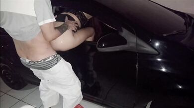 Wife with ass off and staff cumming on her!