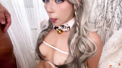 Малышка в Костюме Коровки Отсасывает Хуй и Жестко Трахается - Кремпай