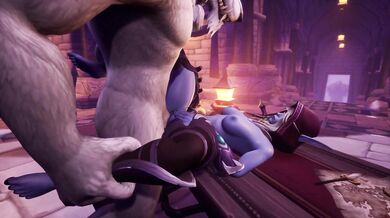 Werewolf rams a Night Elf