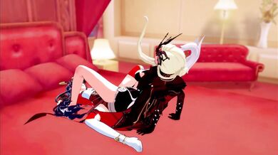 Finally find a correct use of Amber as a sexual toy for LaSignora (genshin impact)