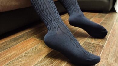 Schoolgirl Show Feet in Knee Socks and Change Dress knee socks Nylon Pantyhose foot fetish part 2