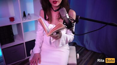 A beauty reads a book and masturbates. Literary orgasm from sexy beauty ( 4K ULTRA HD )