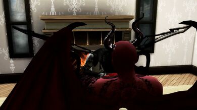 Queen of Pain SUCKS SATAN'S COCK AND GETS A CREAMPIE IN MOUTH