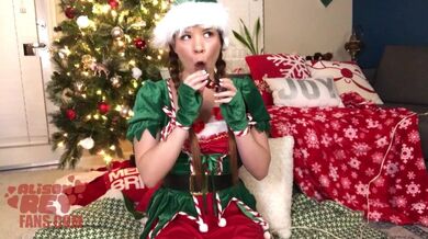 Santa's slutty little helper found a naughty surprise under the Christmas tree